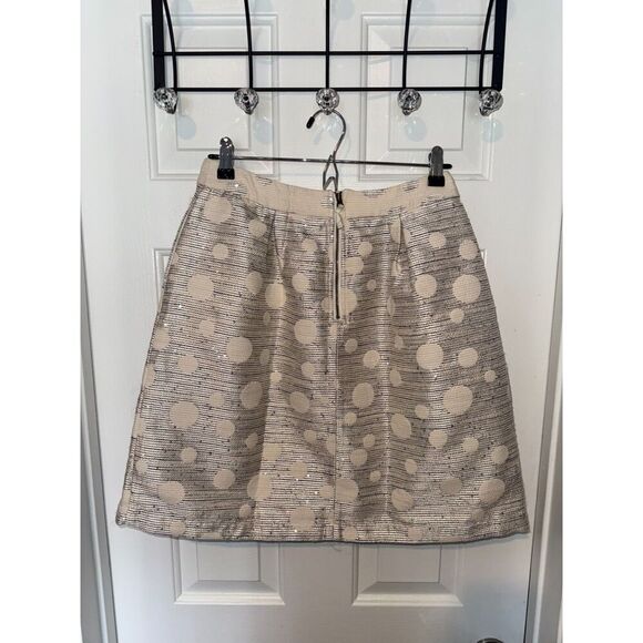 Anthropologie Maeve Anya Dotted Jacquard Mini Skirt White Blue Women's Size 6 - Picture 2 of 8